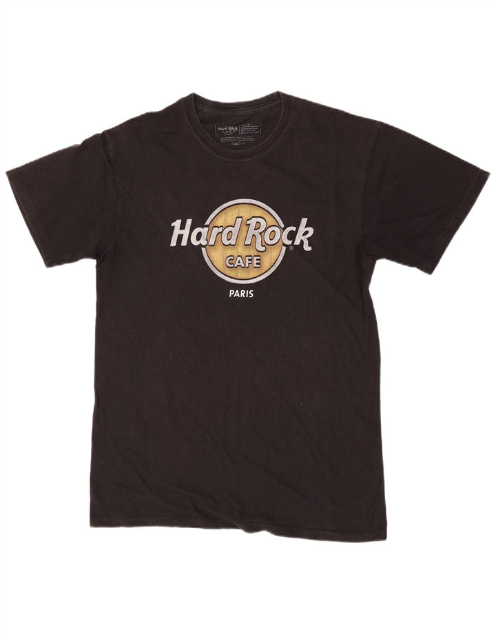 Camiseta masculina Hard Rock Cafe Paris Graphic Top Médio Algodão Preto