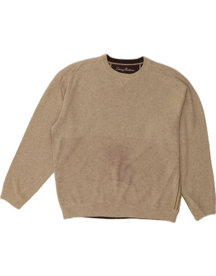 TOMMY BAHAMA Mens Crew Neck Jumper Sweater XL Beige Vintage Tommy Bahama and Second-Hand Tommy Bahama from Messina Hembry 