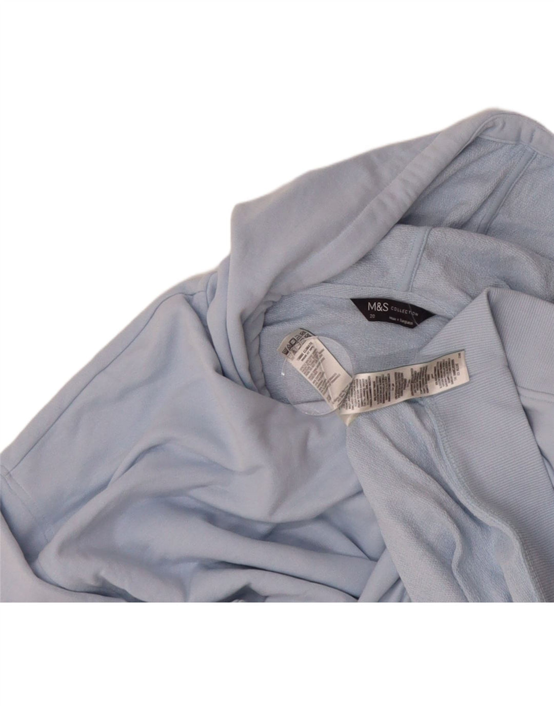 MARKS & SPENCER Womens Oversized Zip Hoodie Sweater UK 20 2XL Blue Cotton Vintage Marks & Spencer and Second-Hand Marks & Spencer from Messina Hembry 