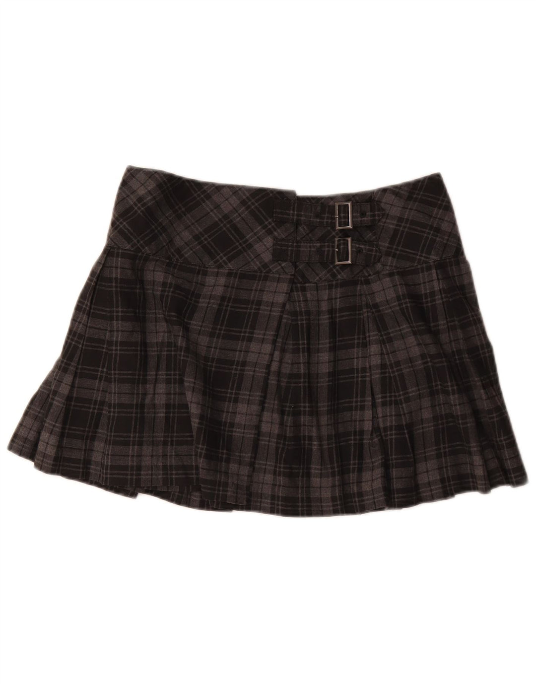 Minissaia feminina Sisley W30 xadrez cinza médio