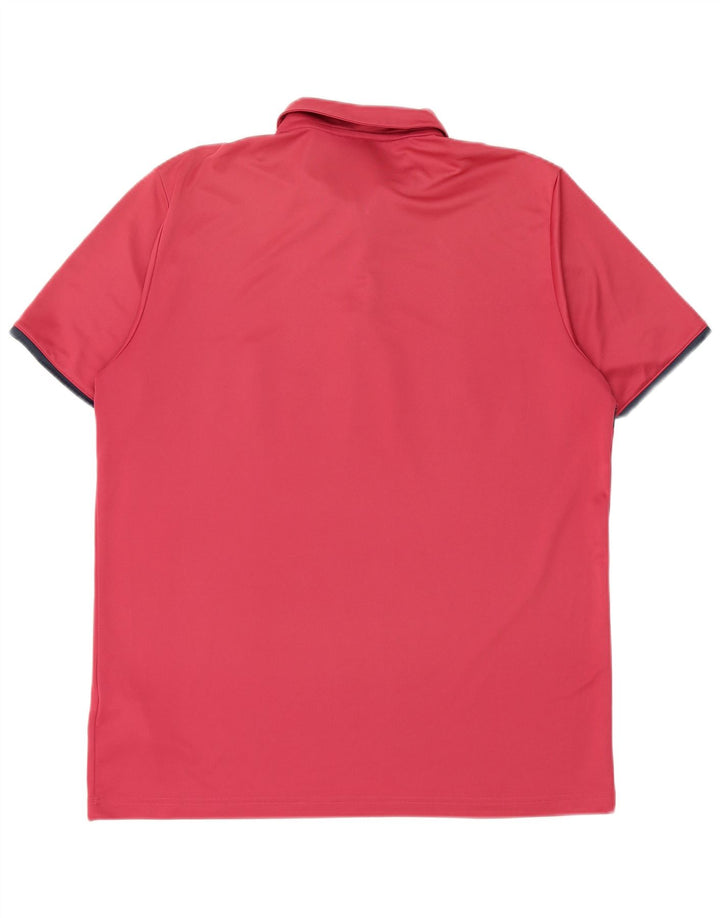 Camisa polo masculina Adidas Primegreen grande poliéster listrado vermelho