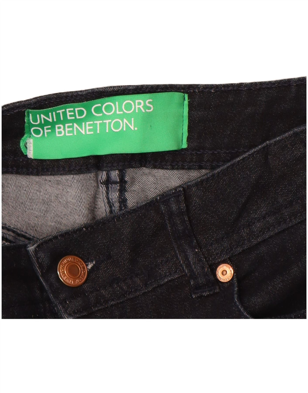 Benetton Jeans Bootcut Feminino W27 L30 Azul Marinho Algodão