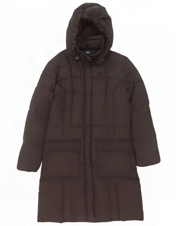 Casaco acolchoado com capuz feminino Fila UK 12 poliéster preto médio