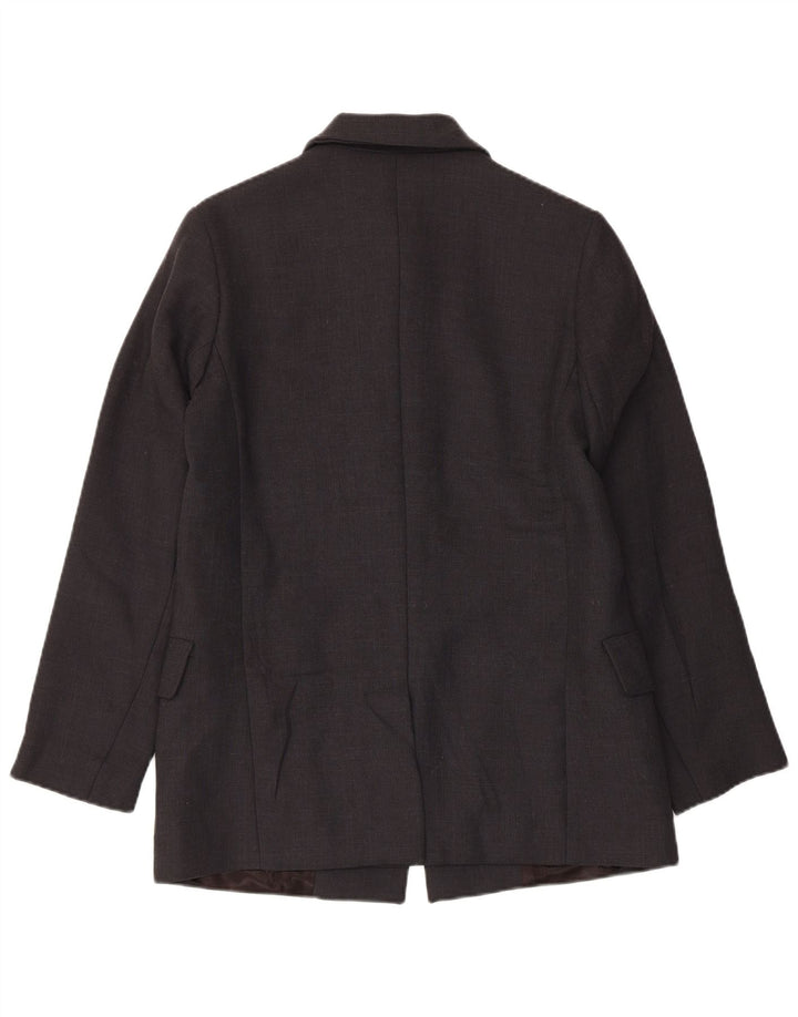 Belfe & Belfe Jaqueta blazer feminina de 4 botões IT 40 pequena lã virgem preta
