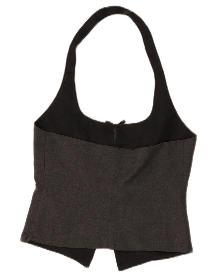 Zara Womens Crop Halter Top Reino Unido 8 Pequeno Cinza