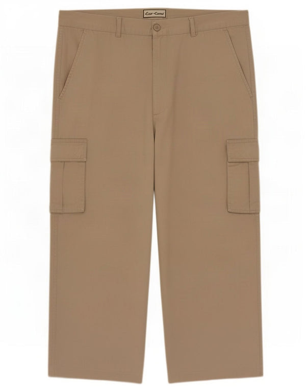 Calça cargo masculina ESSE EMME reta IT 54 2XL W36 L26 algodão bege