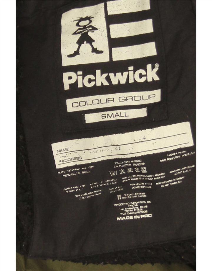 Jaqueta Parka feminina grande com capuz Pickwick Reino Unido 10 bloco colorido verde pequeno
