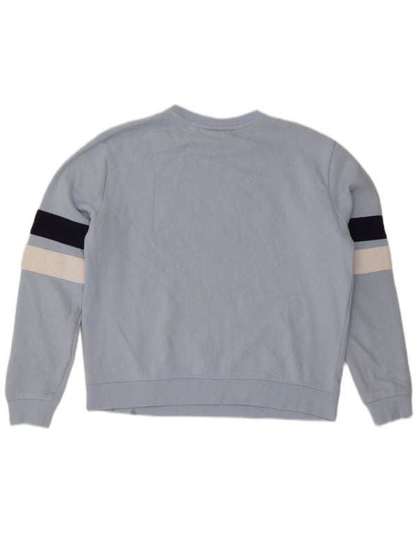 Fila moletom gráfico feminino jumper UK 16 grande azul colorblock algodão