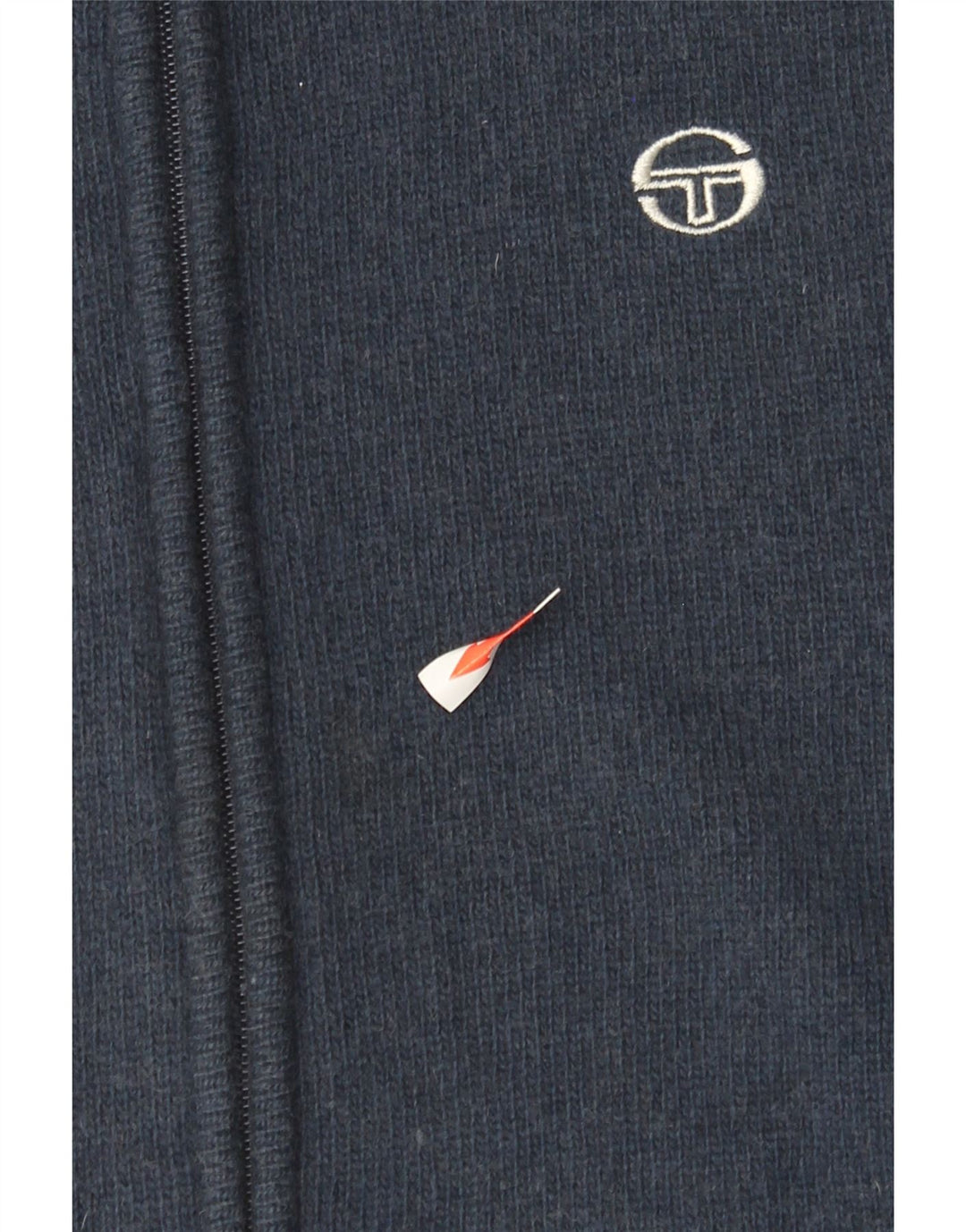 Suéter cardigã feminino sem mangas Sergio Tacchini Reino Unido 12 médio azul marinho