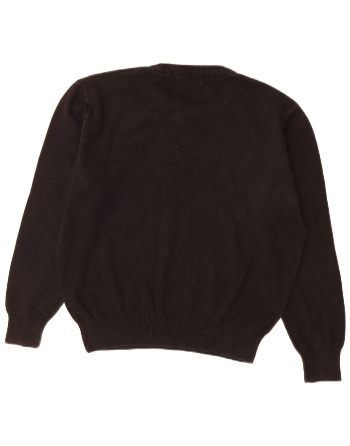 Suéter masculino Zara com gola redonda, grande algodão preto