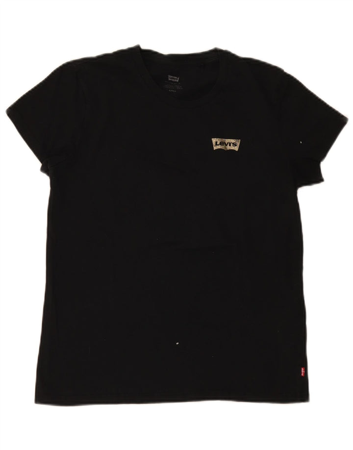 Camiseta feminina Levi's Top UK 10 pequena algodão preto