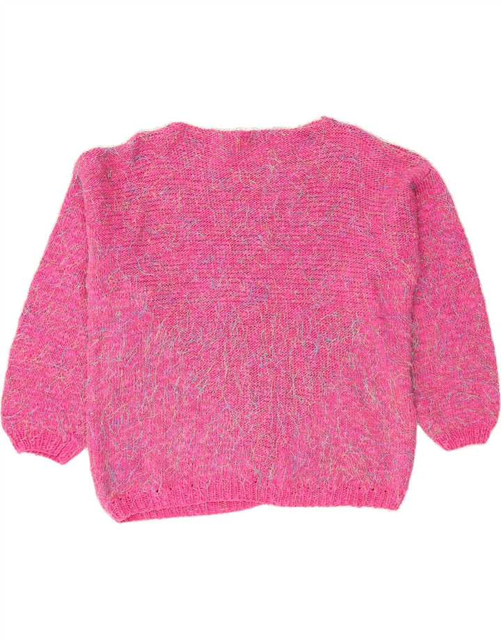 VINTAGE Womens Boat Neck Jumper Sweater UK 12 Medium Pink Vintage Vintage and Second-Hand Vintage from Messina Hembry 