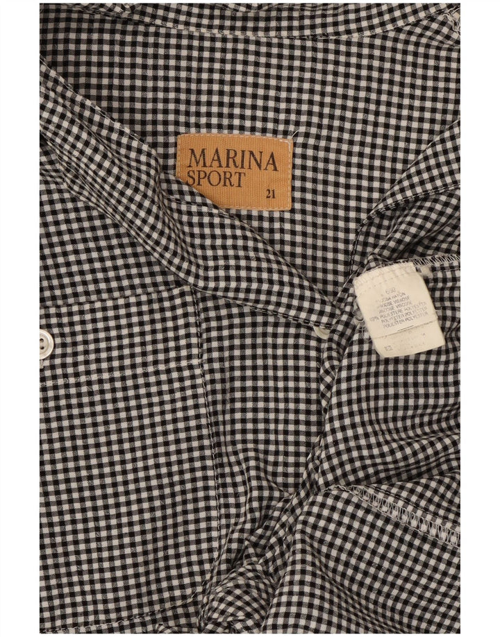 Blusa feminina Marina Sport com gravata frontal tamanho 21 médio preto guingão