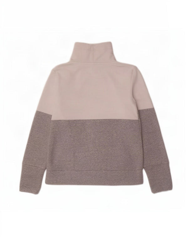 Puma feminino gráfico moletom jumper UK 10 pequeno cinza colorblock