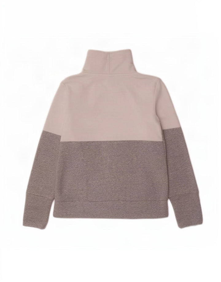 Puma feminino gráfico moletom jumper UK 10 pequeno cinza colorblock