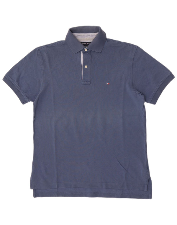 Camisa polo masculina Tommy Hilfiger pequena algodão azul marinho