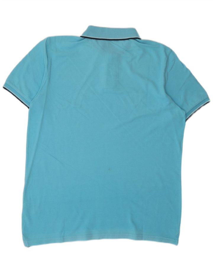 Camisa polo masculina Lee Regular Fit grande algodão azul