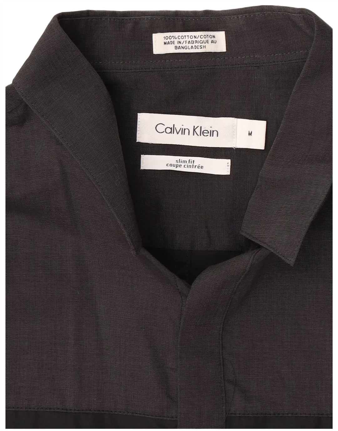 Camisa masculina Calvin Klein Slim Fit médio preto colorblock algodão