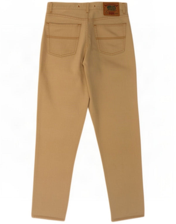 Sisley Mens Tapered Jeans W32 L30 Algodão Bege