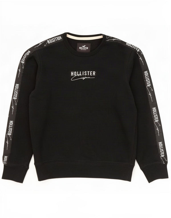 Hollister Mens Graphic Moletom Jumper Médio Preto