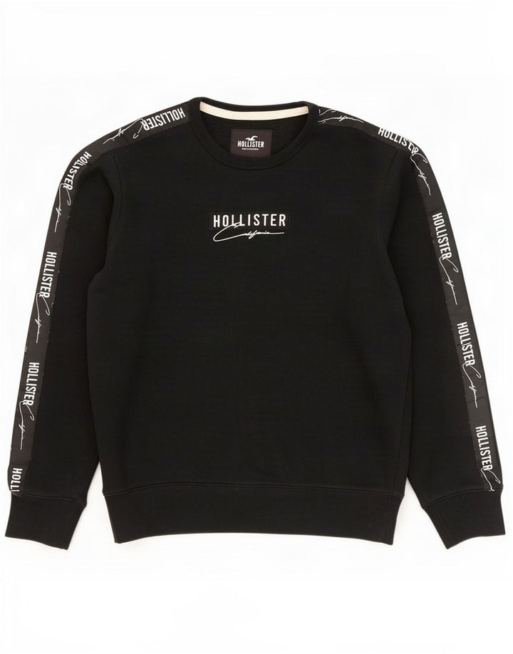 Hollister Mens Graphic Moletom Jumper Médio Preto