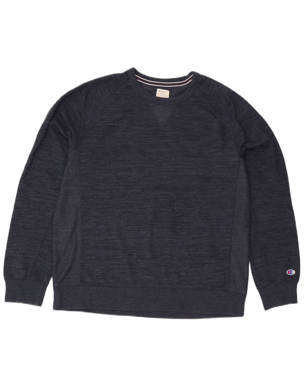 Moletom masculino Champion 2XL algodão manchado azul marinho