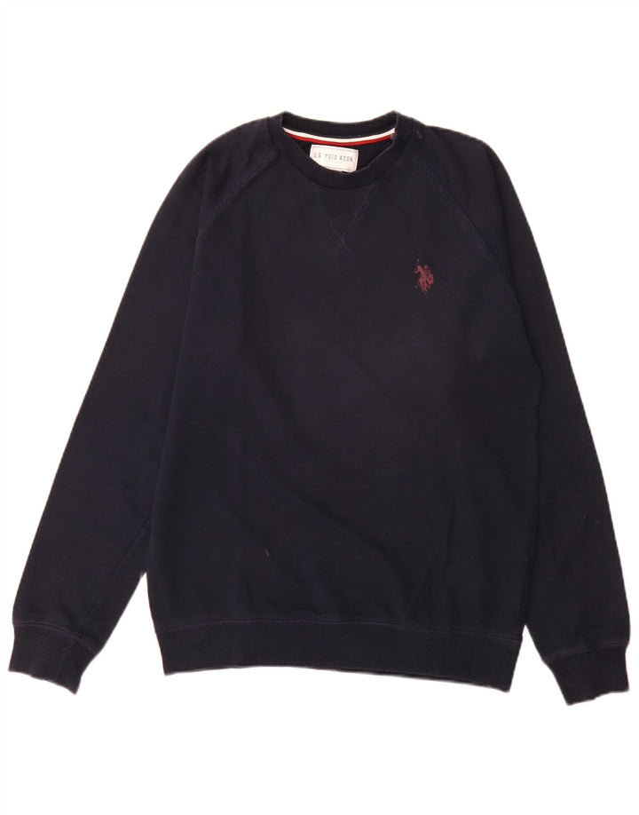 US Polo Assn. Moletom masculino de ajuste regular Jumper médio algodão azul marinho