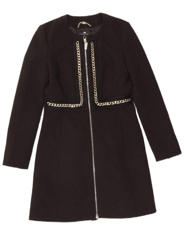 Sobretudo feminino Elisabetta Franchi IT 40 pequeno poliéster preto