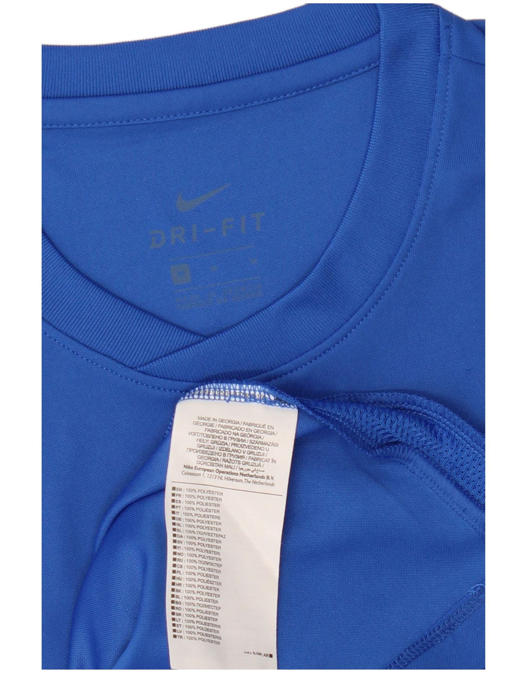 Camiseta Nike Masculina Dri Fit Graphic Top Médio Azul Poliéster