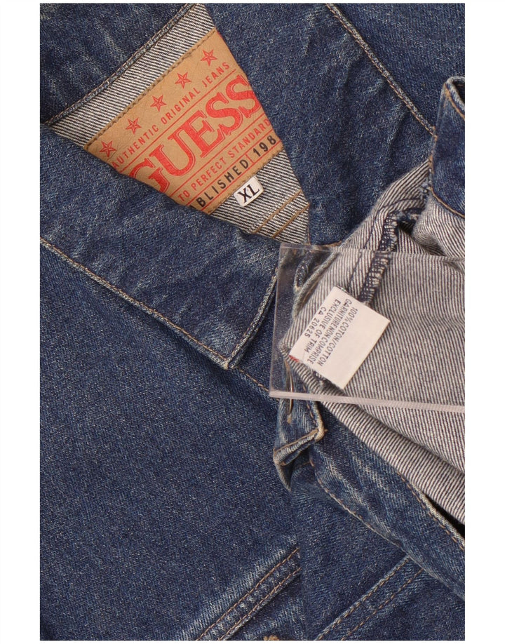 Jaqueta jeans feminina Guess UK 18 XL azul algodão
