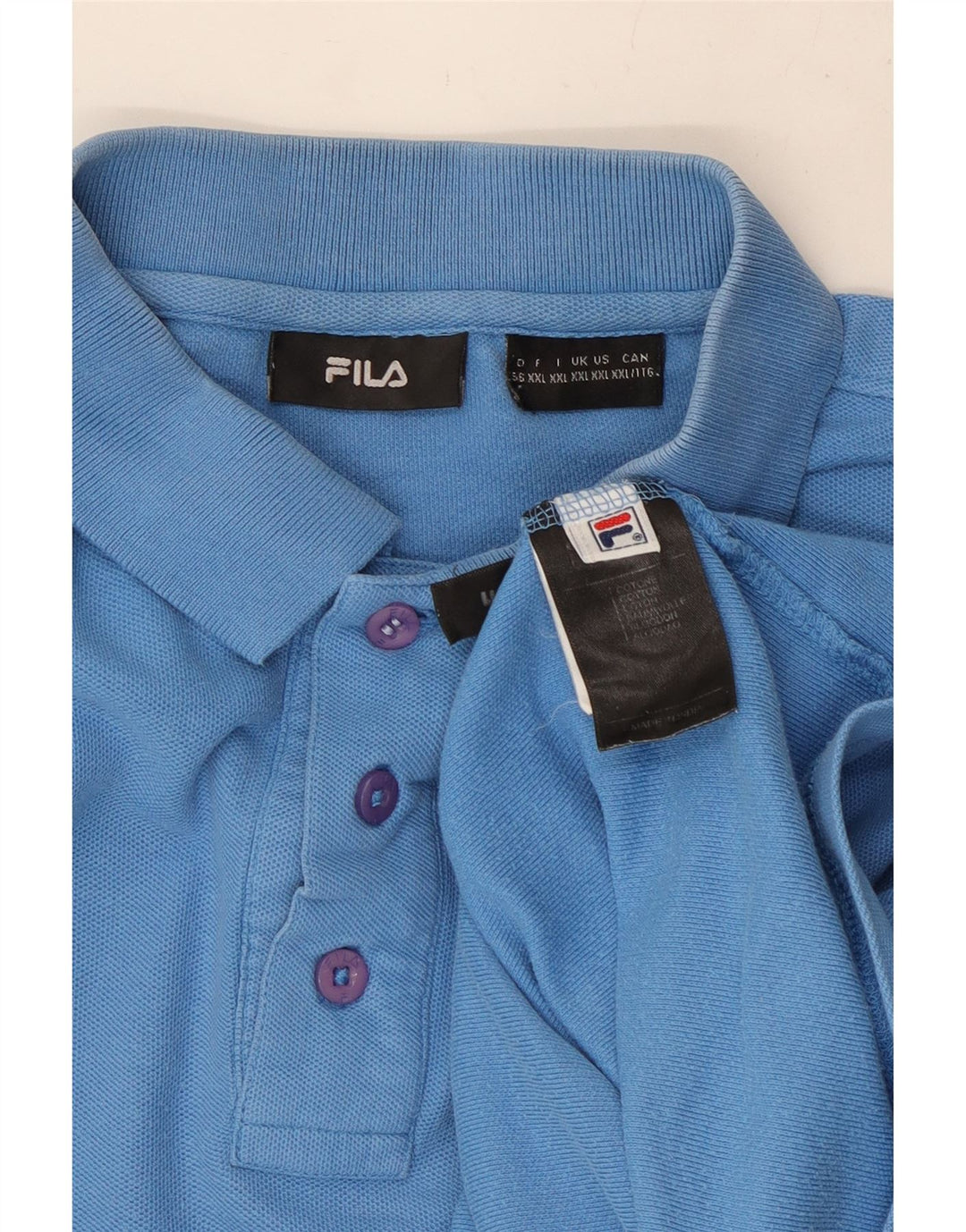 Camisa polo masculina FILA 2XL algodão azul