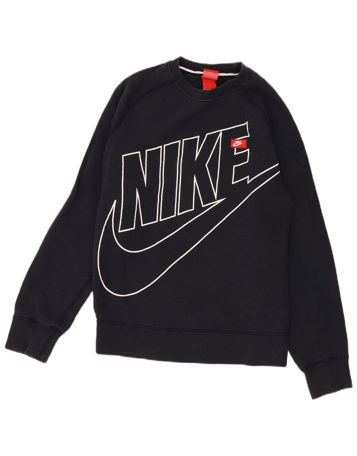 Moletom gráfico masculino Nike Jumper grande algodão azul marinho