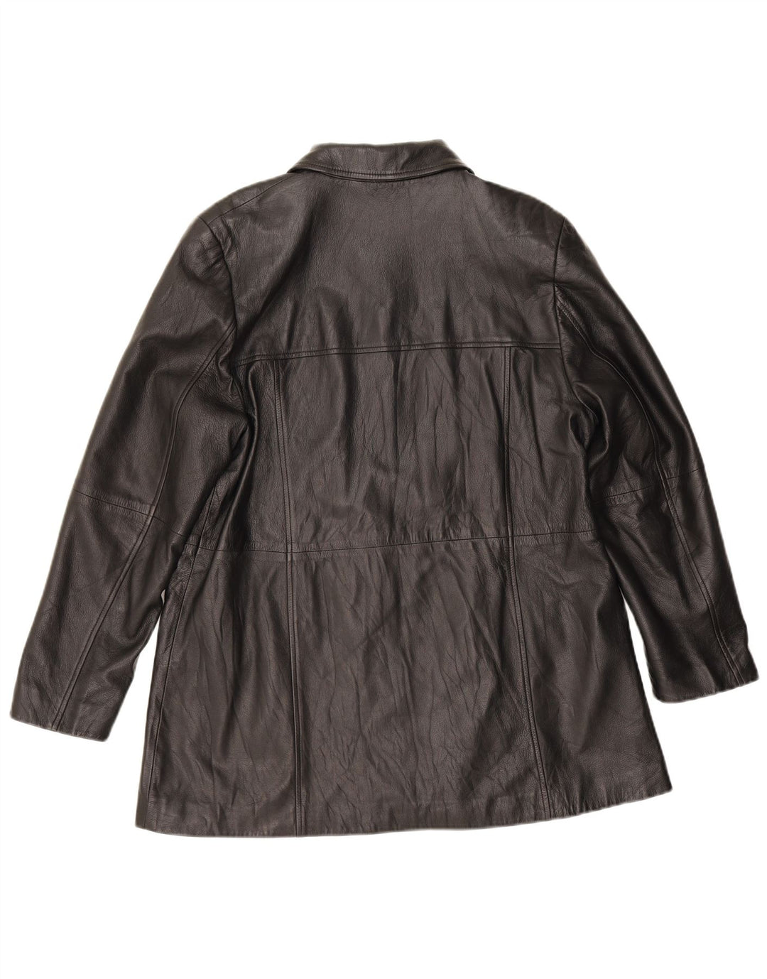 Jaqueta de couro feminina Marks & Spencer Reino Unido 16 grande couro preto
