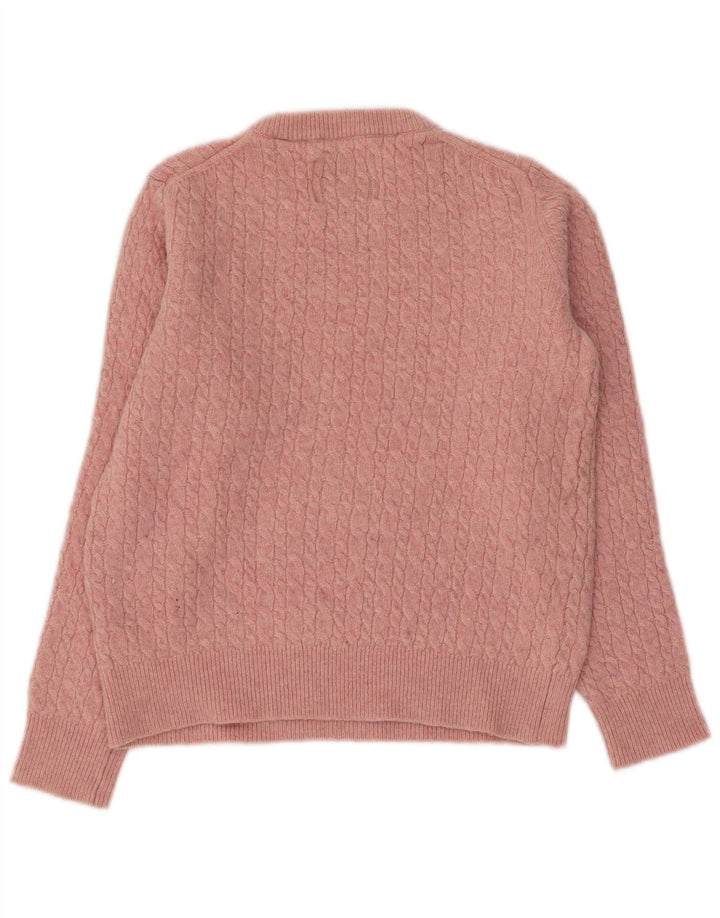 JACK WILLS Suéter feminino com gola canoa, Reino Unido, 14, grande, lã rosa