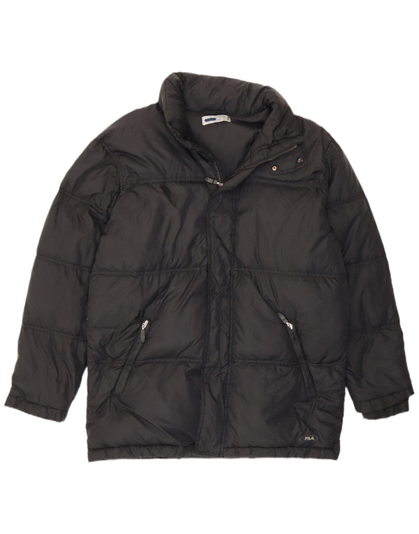 Jaqueta acolchoada masculina Fila IT 46/48 médio preto