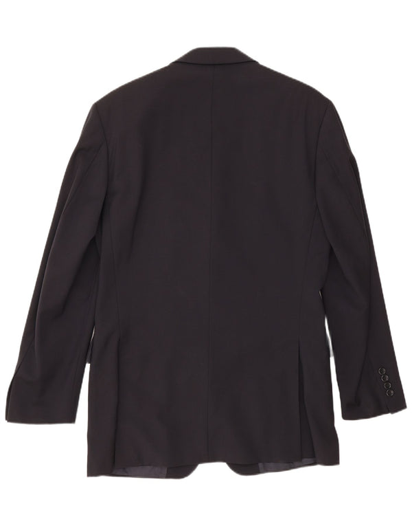 Jaqueta blazer masculina Hugo Boss com 3 botões Reino Unido 36 pequena lã virgem azul marinho