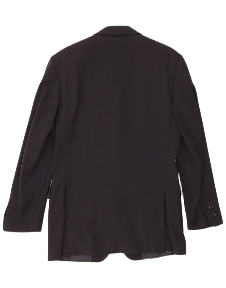 Jaqueta blazer masculina Hugo Boss com 3 botões Reino Unido 36 pequena lã virgem azul marinho