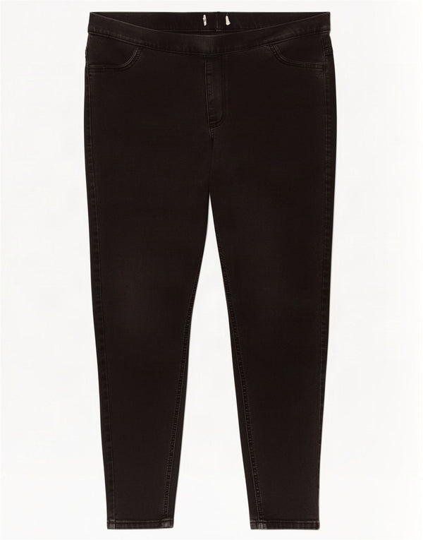 Calça jeans feminina Marks & Spencer UK 18 XL W36 L26 poliéster preto