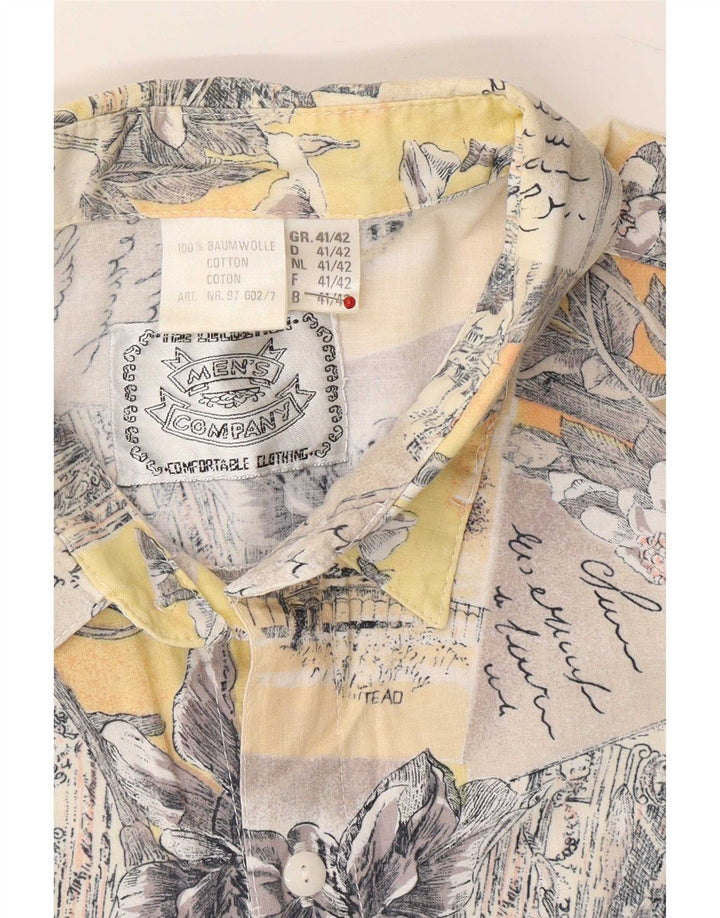 Camisa masculina com estampa abstrata vintage tamanho 41/42 grande multicolorida