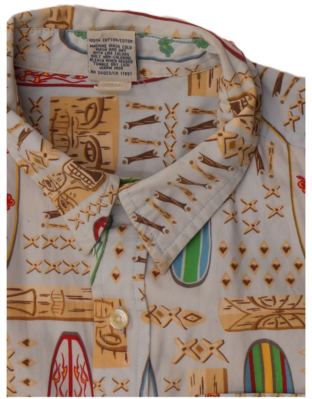 Camisa Old Navy Boys Padrão Abstrato 14-15 Anos XL Azul Havaiano