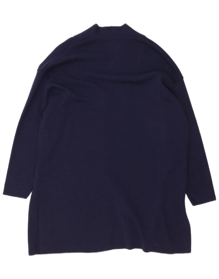 Suéter cardigã feminino Longline da Marks & Spencer Reino Unido 12 médio azul marinho