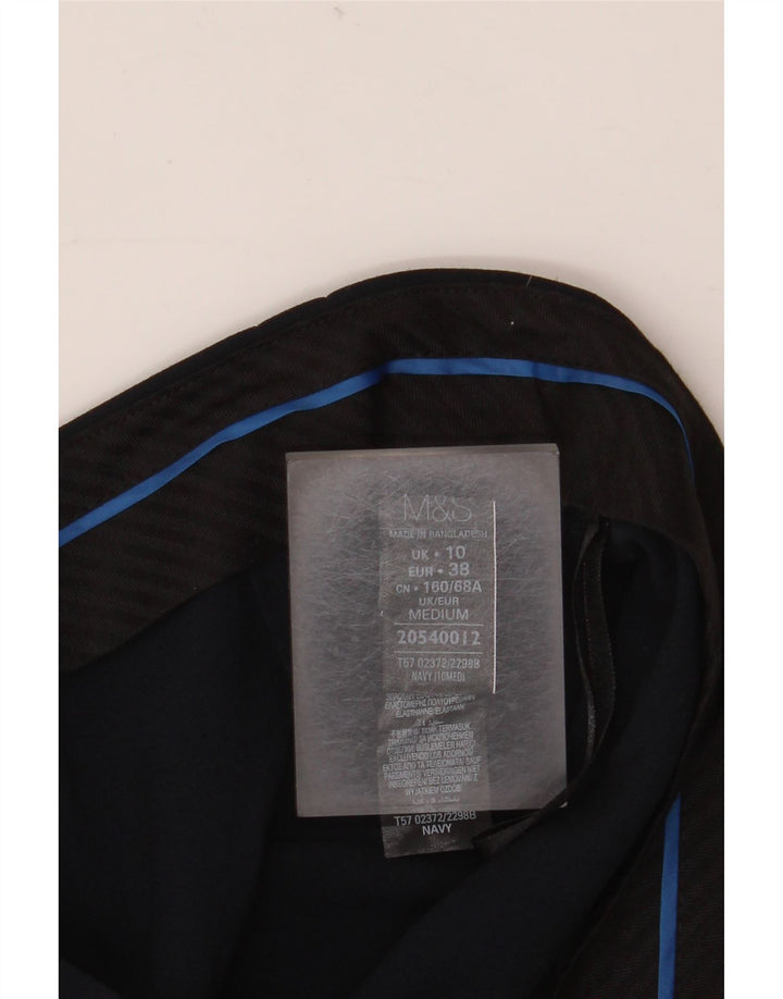 Calça casual feminina MARKS & SPENCER UK 10 pequena W30 L30 azul marinho