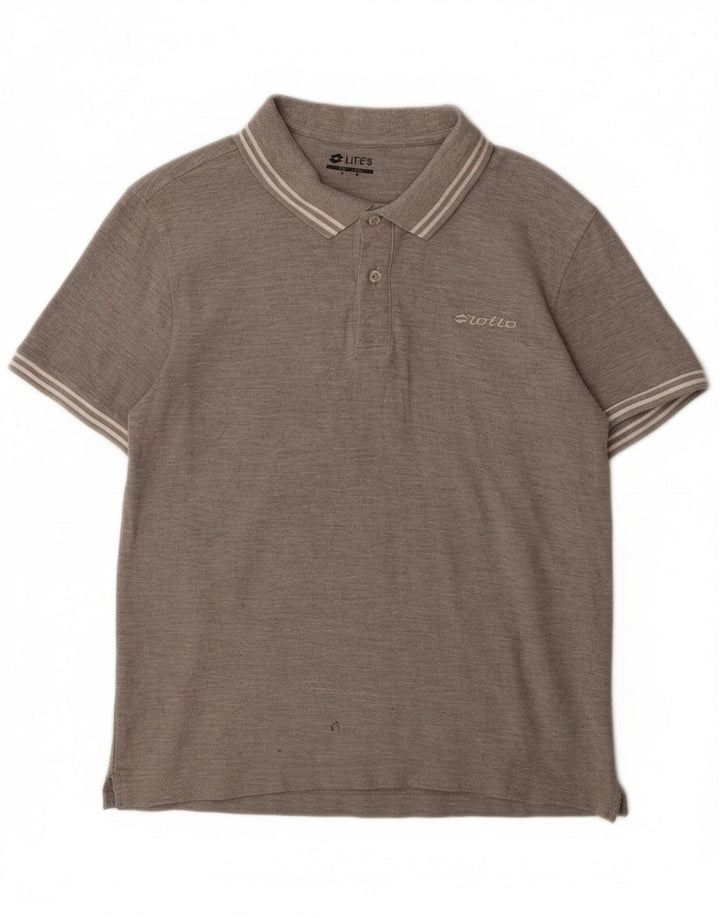 Camisa polo masculina Life's LOTTO cinza médio