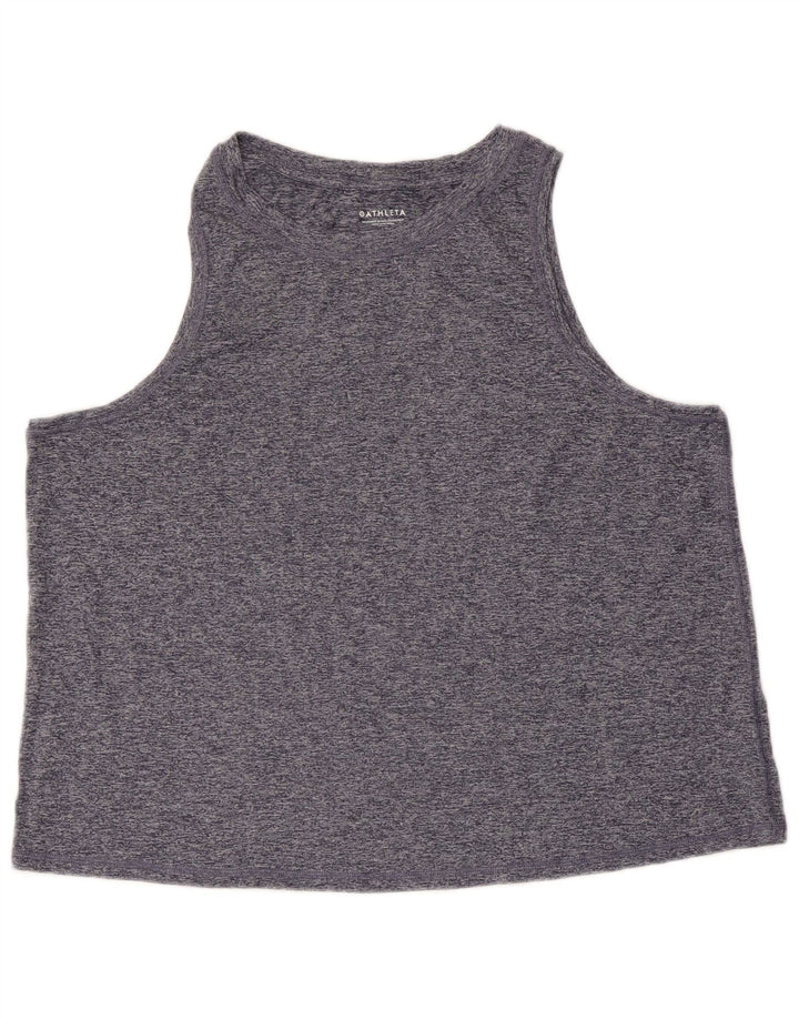 Top colete feminino ATHLETA UK 18 XL azul marinho poliéster manchado