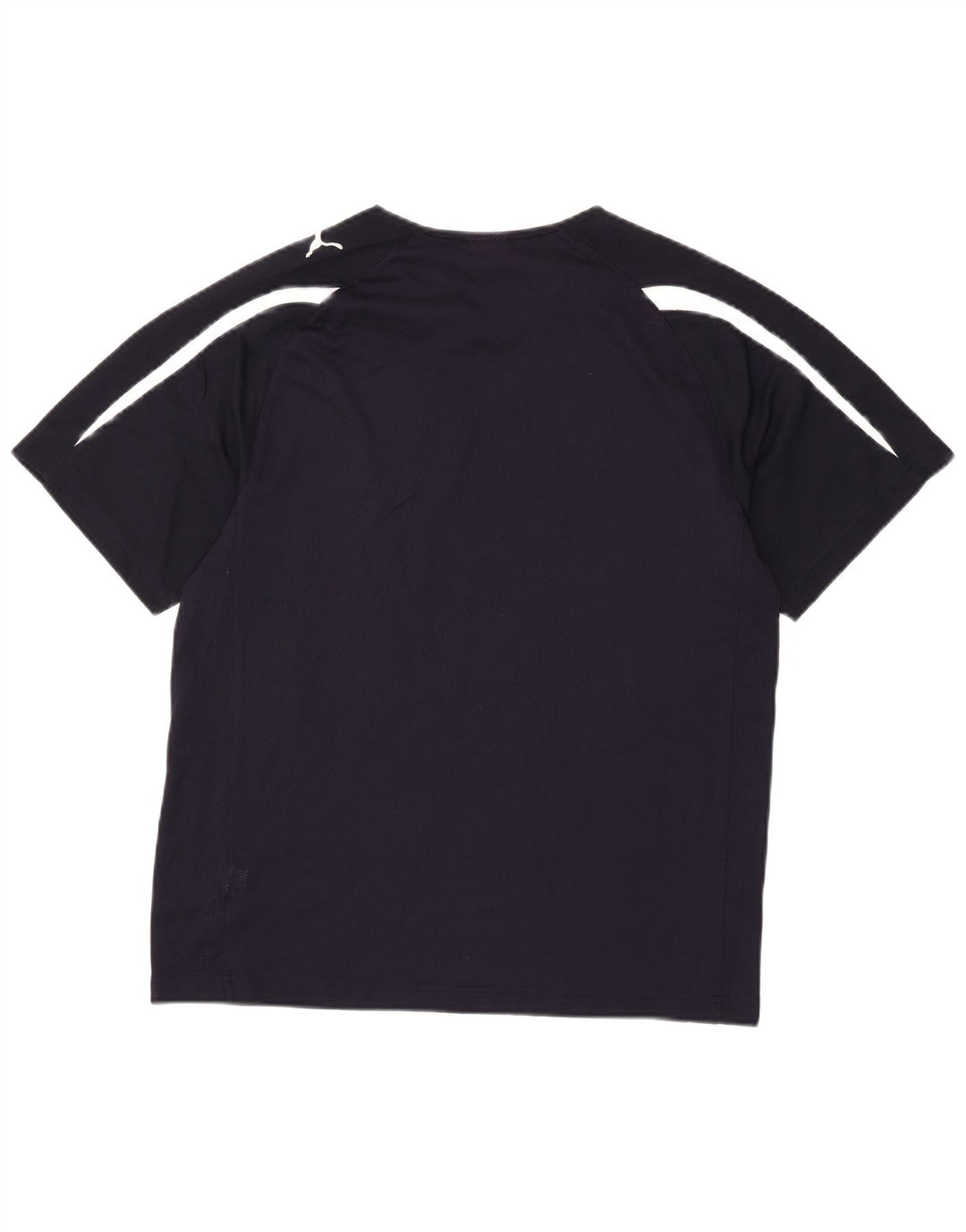 Camiseta masculina gráfica PUMA Top médio azul marinho colorblock poliéster