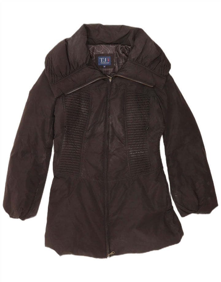 Casaco acolchoado feminino Trussardi Jeans IT 40 pequeno poliéster preto