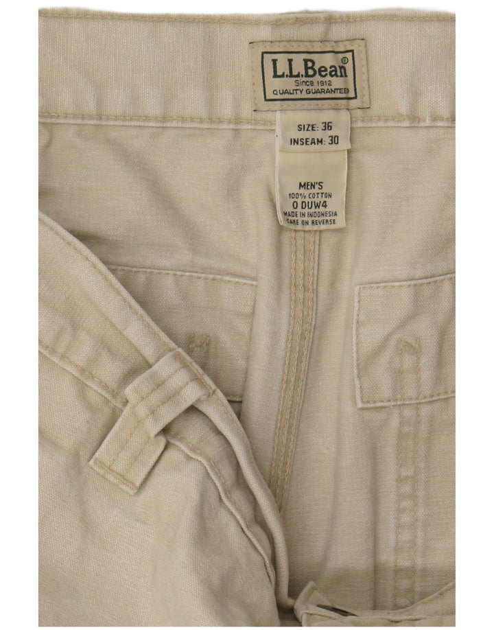 L.L.BEAN Calça Chino Masculina Reta W36 L30 Algodão Bege