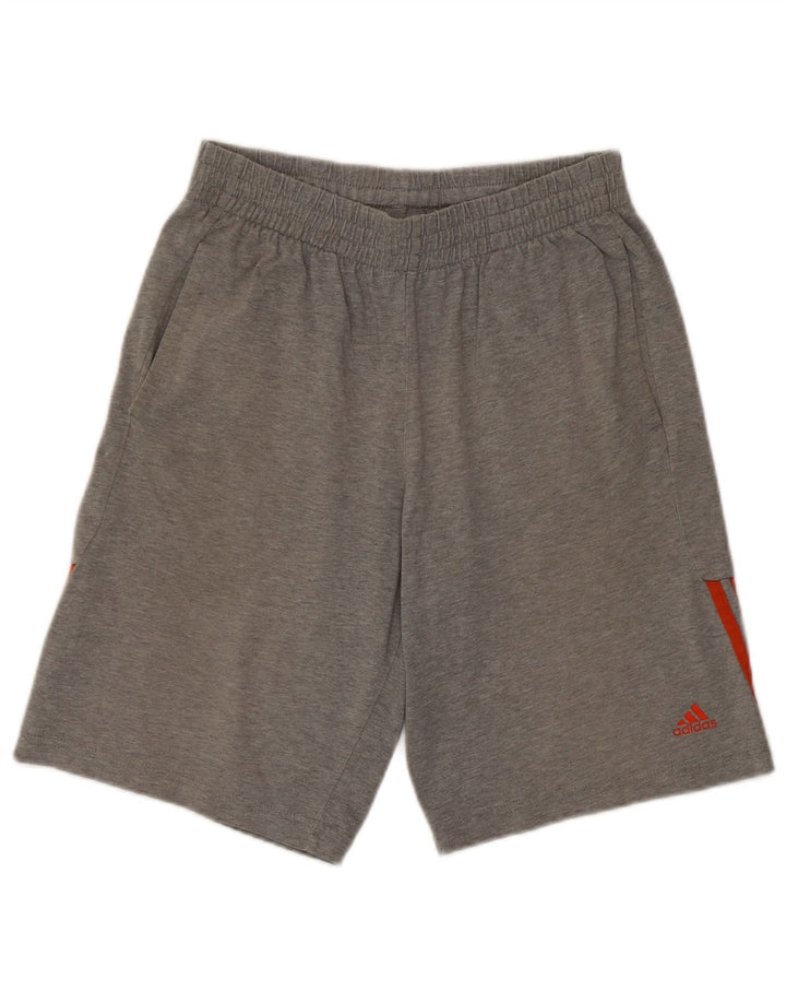 Shorts esportivos masculinos Adidas 13-14 anos cinza manchado