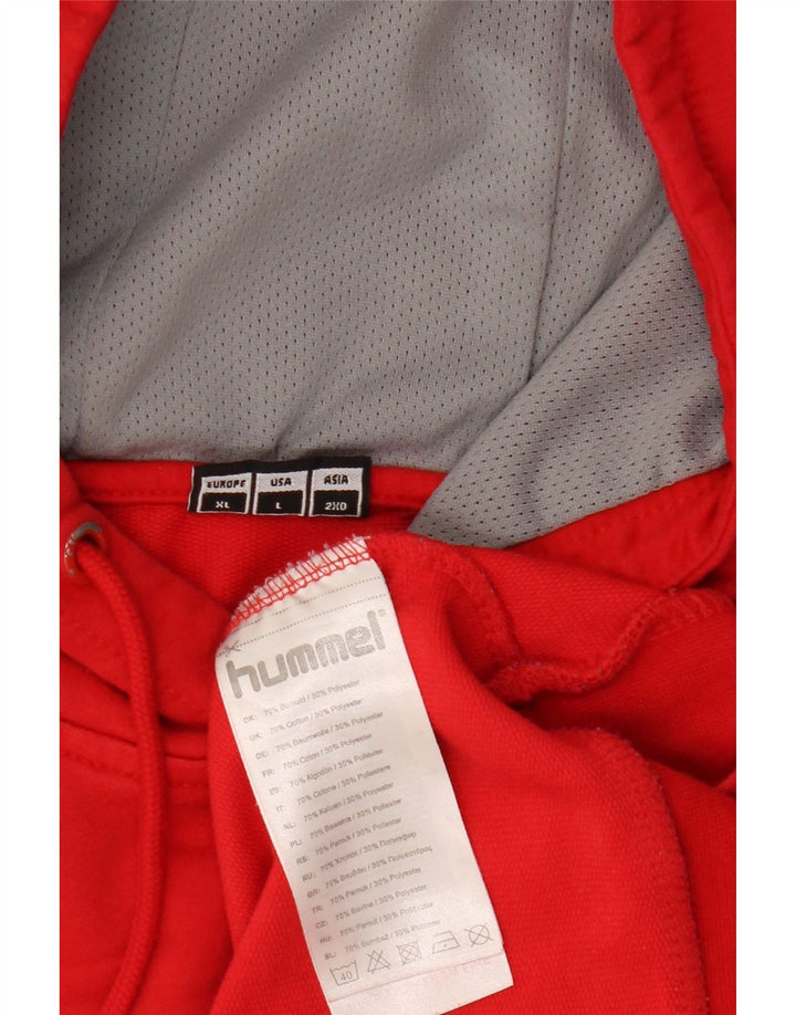 Suéter masculino com capuz gráfico HUMMEL grande algodão vermelho