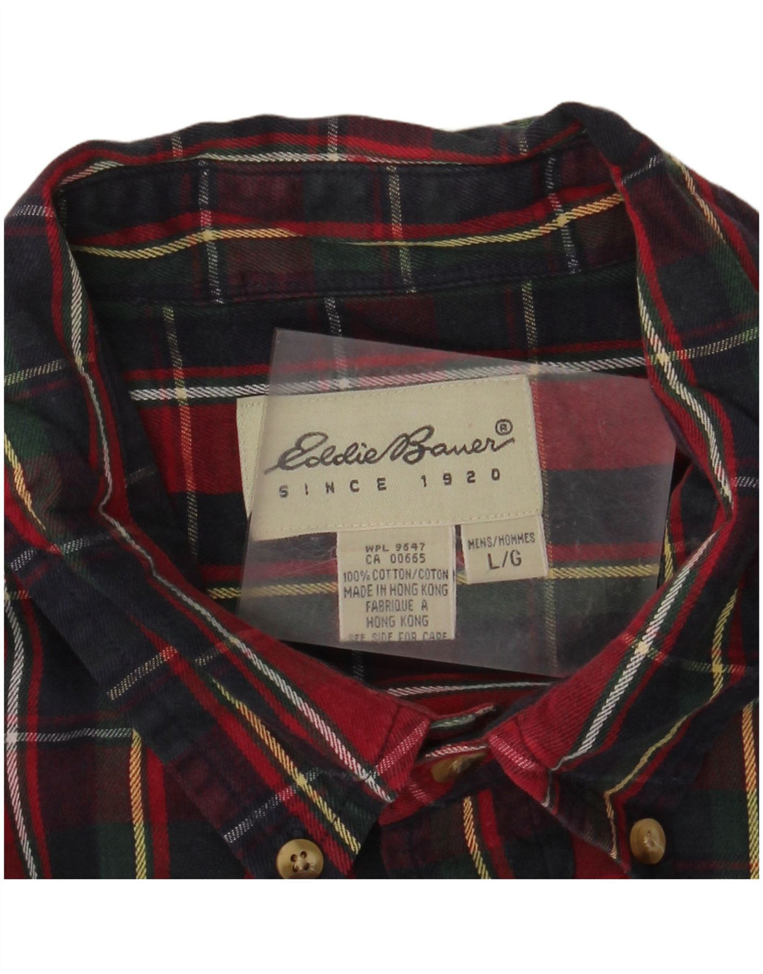 Camisa masculina de flanela EDDIE BAUER grande algodão xadrez vermelho
